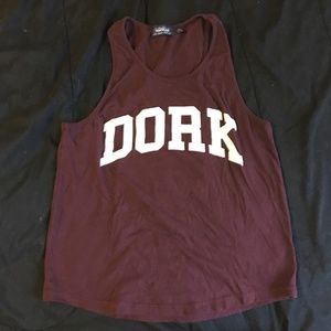 TOPMAN DORK novelty cute quirky tank top